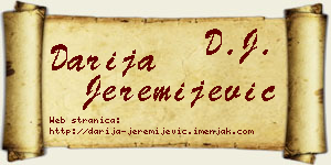Darija Jeremijević vizit kartica